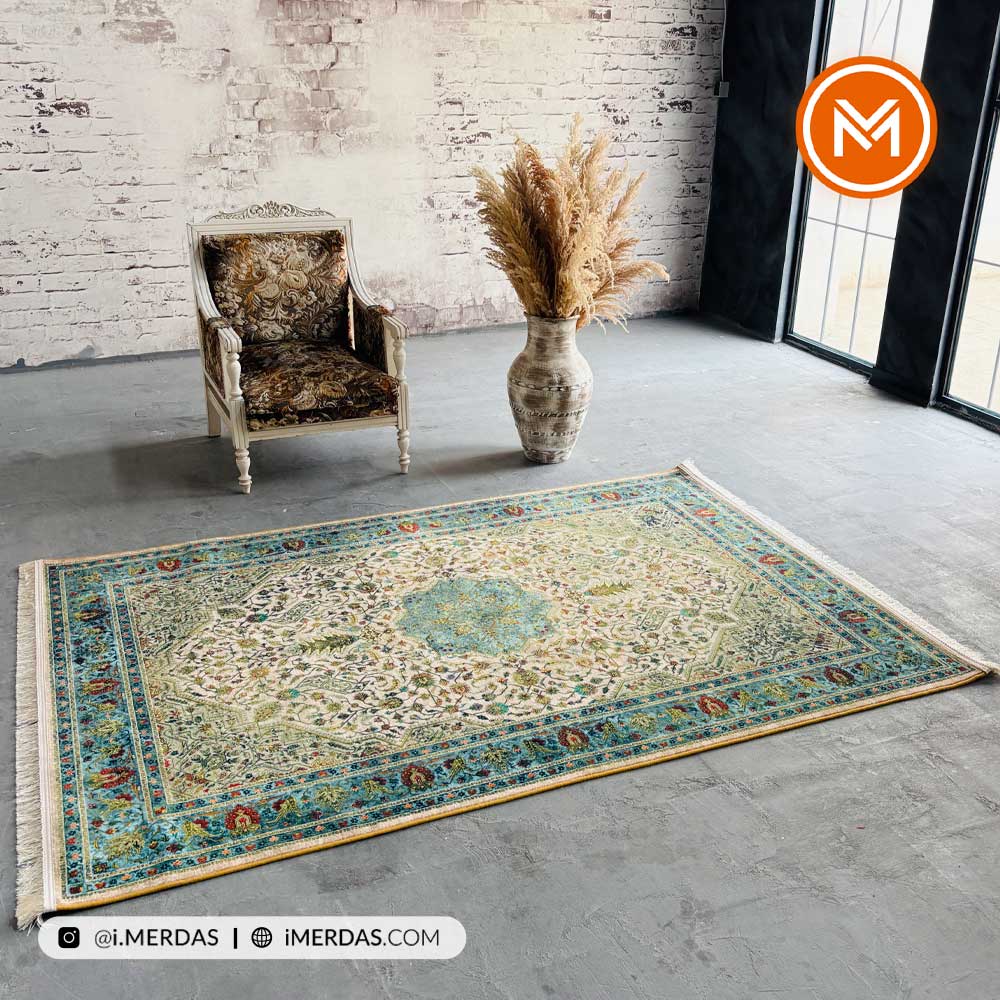 فرش کهنه نما کد Q03103 زمینه تمام رنگ